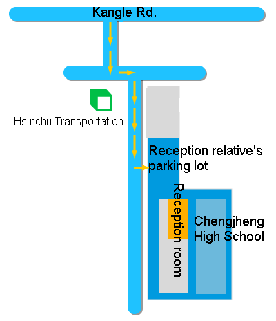 Reception map is sit near parking lot